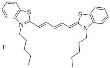 3-PENTYL-2-((1E,3E)-5-[3-PENTYL-1,3-BENZOTHIAZOL-2(3H)-YLIDENE]-1,3-PENTADIENYL)-1,3-BENZOTHIAZOL-3-IUM IODIDE Structure