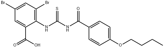 3,5-DIBROMO-2-[[[(4-BUTOXYBENZOYL)AMINO]THIOXOMETHYL]AMINO]-BENZOIC ACID Structure