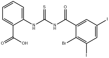 2-[[[(2-BROMO-3,5-DIIODOBENZOYL)AMINO]THIOXOMETHYL]AMINO]-BENZOIC ACID Structure