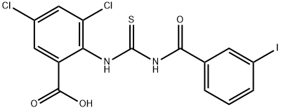 3,5-DICHLORO-2-[[[(3-IODOBENZOYL)AMINO]THIOXOMETHYL]AMINO]-BENZOIC ACID Structure