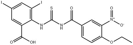 2-[[[(4-ETHOXY-3-NITROBENZOYL)AMINO]THIOXOMETHYL]AMINO]-3,5-DIIODO-BENZOIC ACID Structure