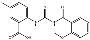 5-IODO-2-[[[(2-METHOXYBENZOYL)AMINO]THIOXOMETHYL]AMINO]-BENZOIC ACID Structure