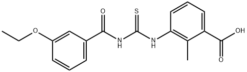 3-[[[(3-ETHOXYBENZOYL)AMINO]THIOXOMETHYL]AMINO]-2-METHYL-BENZOIC ACID Structure