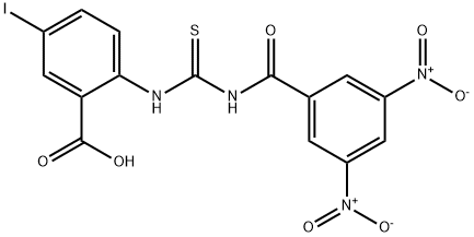 2-[[[(3,5-DINITROBENZOYL)AMINO]THIOXOMETHYL]AMINO]-5-IODO-BENZOIC ACID Structure