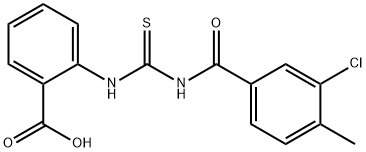 2-[[[(3-CHLORO-4-METHYLBENZOYL)AMINO]THIOXOMETHYL]AMINO]-BENZOIC ACID Structure