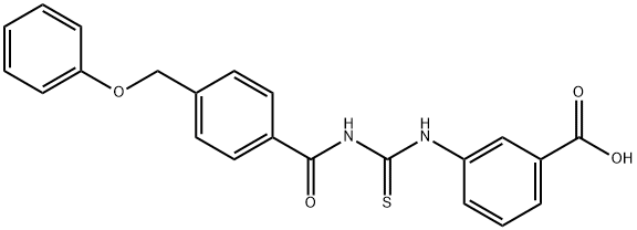 3-[[[[4-(PHENOXYMETHYL)BENZOYL]AMINO]THIOXOMETHYL]AMINO]-BENZOIC ACID Structure