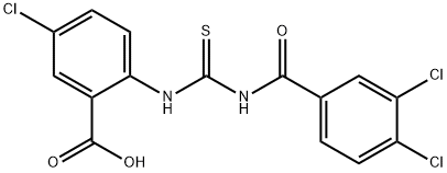 5-CHLORO-2-[[[(3,4-DICHLOROBENZOYL)AMINO]THIOXOMETHYL]AMINO]-BENZOIC ACID Structure