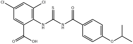 3,5-DICHLORO-2-[[[[4-(1-METHYLETHOXY)BENZOYL]AMINO]THIOXOMETHYL]AMINO]-BENZOIC ACID Structure