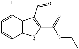 1H-INDOLE-2-CARBOXYLIC ACID,4-FLUORO-3-FORMYL-,ETHYL ESTER Structure