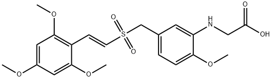 (2-METHOXY-5-[2-(2,4,6-TRIMETHOXY-PHENYL)-ETHENESULFONYLMETHYL]-PHENYLAMINO)-ACETIC ACID, SODIUM SALT Structure