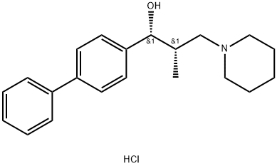 threo-alpha-(4-Biphenylyl)-beta-methyl-1-piperidinepropanol hydrochloride Structure