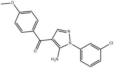 (5-AMINO-1-(3-CHLOROPHENYL)-1H-PYRAZOL-4-YL)(4-METHOXYPHENYL)METHANONE Structure