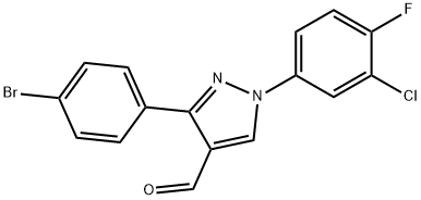 3-(4-BROMOPHENYL)-1-(3-CHLORO-4-FLUOROPHENYL)-1H-PYRAZOLE-4-CARBALDEHYDE Structure