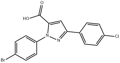 2-(4-BROMO-PHENYL)-5-(4-CHLORO-PHENYL)-2H-PYRAZOLE-3-CARBOXYLIC ACID Structure