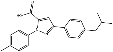 3-(4-ISOBUTYLPHENYL)-1-P-TOLYL-1H-PYRAZOLE-5-CARBOXYLIC ACID Structure