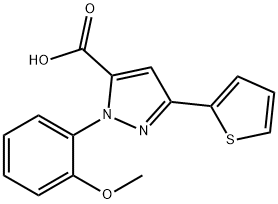 1-(2-METHOXYPHENYL)-3-(THIOPHEN-2-YL)-1H-PYRAZOLE-5-CARBOXYLIC ACID Structure