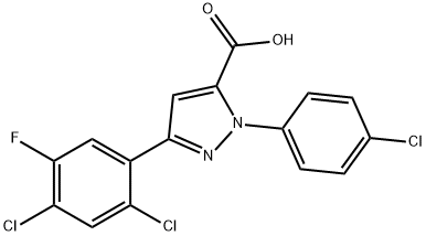 3-(2,4-DICHLORO-5-FLUOROPHENYL)-1-(4-CHLOROPHENYL)-1H-PYRAZOLE-5-CARBOXYLIC ACID Structure