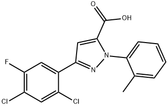 3-(2,4-DICHLORO-5-FLUOROPHENYL)-1-O-TOLYL-1H-PYRAZOLE-5-CARBOXYLIC ACID Structure