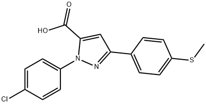 2-(4-CHLORO-PHENYL)-5-(4-METHYLSULFANYL-PHENYL)-2H-PYRAZOLE-3-CARBOXYLIC ACID Structure