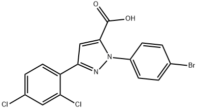 1-(4-BROMOPHENYL)-3-(2,4-DICHLOROPHENYL)-1H-PYRAZOLE-5-CARBOXYLIC ACID Structure