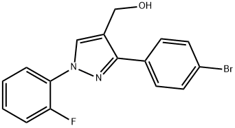 (3-(4-BROMOPHENYL)-1-(2-FLUOROPHENYL)-1H-PYRAZOL-4-YL)METHANOL Structure