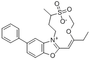 2-(2-ETHOXY-1-BUTENYL)-5-PHENYL-3-(3-SULFOBUTYL)BENZOXAZOLIUM INNER SALT Structure