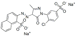 disodium 2-[[1-(2-chloro-5-sulphonatophenyl)-4,5-dihydro-3-methyl-5-oxo-1H-pyrazol-4-yl]azo]naphthalene-1-sulphonate  Structure