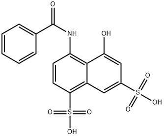 4-(benzoylamino)-5-hydroxynaphthalene-1,7-disulphonic acid  Structure