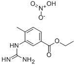 3-[(Aminoiminomethyl)amino]-4-methylbenzoic acid ethyl ester mononitrate Structure