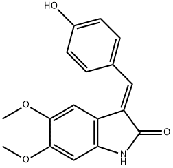 (E)-5,6-Dimethoxy-3-(4-hydroxybenzylidene)-1H-indolin-2-one Structure