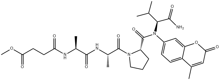 MEOSUC-ALA-ALA-PRO-VAL-AMC Structure