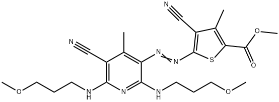 methyl 4-cyano-5-[[5-cyano-2,6-bis[(3-methoxypropyl)amino]-4-methyl-3-pyridyl]azo]-3-methyl-2-thenoate Structure