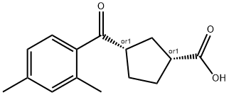 CIS-3-(2,4-DIMETHYLBENZOYL)CYCLOPENTANE-1-CARBOXYLIC ACID Structure