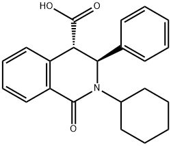 2-CYCLOHEXYL-1-OXO-3-PHENYL-1,2,3,4-TETRAHYDRO-4-ISOQUINOLINECARBOXYLIC ACID Structure