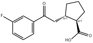 TRANS-2-[2-(3-FLUOROPHENYL)-2-OXOETHYL]CYCLOPENTANE-1-CARBOXYLIC ACID Structure