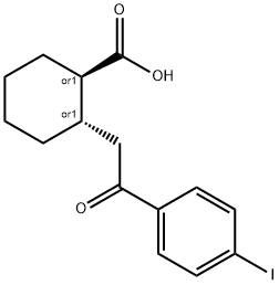 TRANS-2-[2-(4-IODOPHENYL)-2-OXOETHYL]CYCLOHEXANE-1-CARBOXYLIC ACID Structure