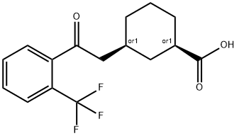 CIS-3-[2-OXO-2-(2-TRIFLUOROMETHYLPHENYL)ETHYL]CYCLOHEXANE-1-CARBOXYLIC ACID Structure