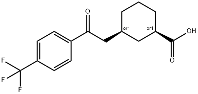 CIS-3-[2-OXO-2-(4-TRIFLUOROMETHYLPHENYL)ETHYL]CYCLOHEXANE-1-CARBOXYLIC ACID Structure