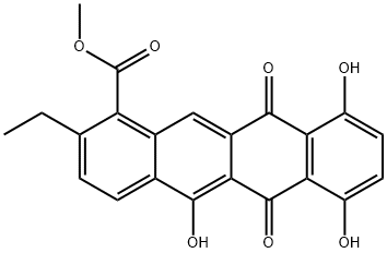 2-Ethyl-6,11-dihydro-5,7,10-trihydroxy-6,11-dioxo-1-naphthacenecarboxylic acid methyl ester Structure