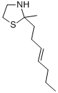 trans-2-(3-Heptenyl)-2-methylthiazolidine Structure