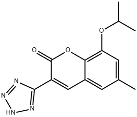 2H-1-Benzopyran-2-one, 6-methyl-8-(1-methylethoxy)-3-(1H-tetrazol-5-yl )- Structure