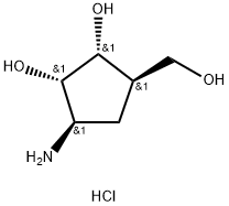 (1R,2S,3R,4R)-2,3-DIHYDROXY-4-(HYDROXYMETHYL)-1-AMINOCYCLOPENTANE HYDROCHLORIDE Structure