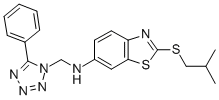 2-((2-Methylpropyl)thio)-N-((5-phenyl-1H-tetrazol-1-yl)methyl)-6-benzo thiazolamine Structure