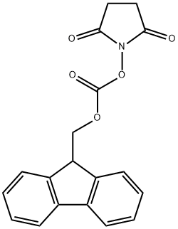 N-(9-Fluorenylmethoxycarbonyloxy)succinimide Structure