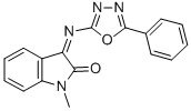 1-Methyl-3-(5-phenyl-1,3,4-oxadiazol-2-ylimino)indolin-2-one Structure