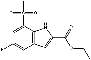 Ethyl 5-fluoro-7-(methylsulphonyl)-1H-indole-2-carboxylate Structure