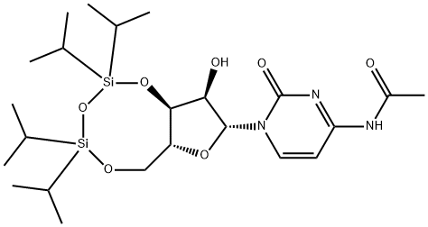 Adenosine, N-acetyl-3',5'-O-[1,1,3,3-tetrakis(1-Methylethyl)-1,3-disiloxanediyl]- Structure