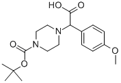 4-[CARBOXY-(4-METHOXY-PHENYL)-METHYL]-PIPERAZINE-1-CARBOXYLIC ACID TERT-BUTYL ESTER HYDROCHLORIDE Structure