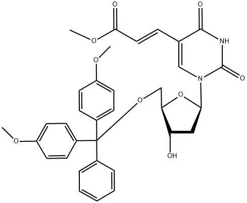 [E]-5-(2-CARBOMETHOXYVINYL)-5'-O-(DIMETHOXYTRITYL)-2'-DEOXYURIDINE Structure