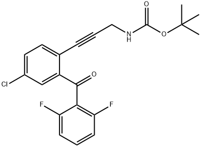 [3-[4-Chloro-2-(2,6-difluorobenzoyl)phenyl]prop-2-ynyl]carbamic acid tert-butyl ester Structure